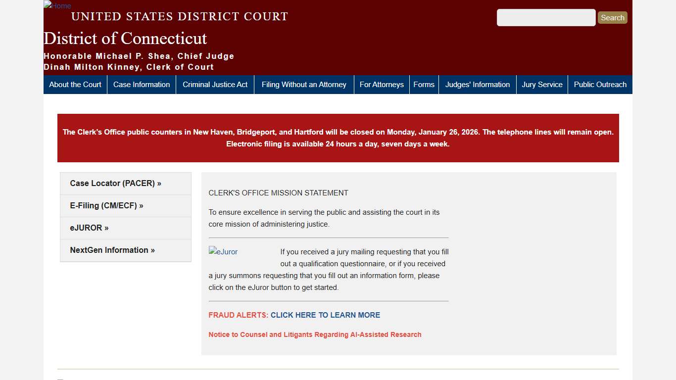 District of Connecticut United States District Court